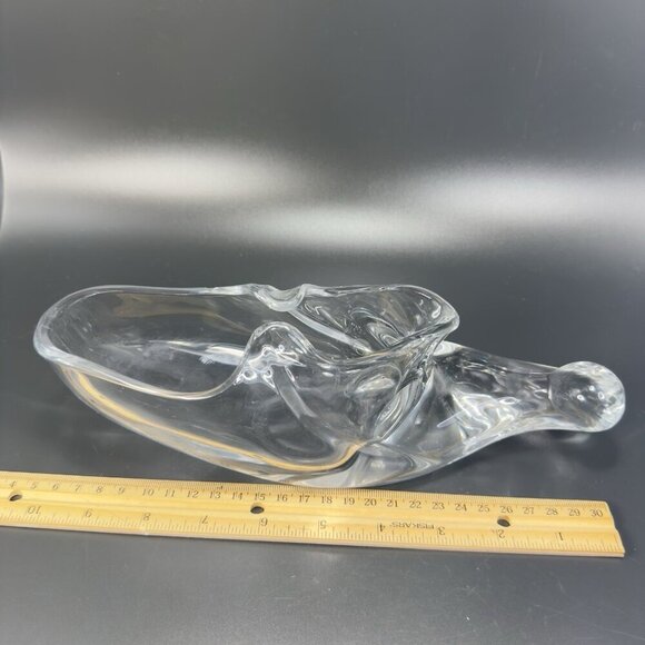 1950s Heisey Glass Clear Elf Shoe Cornucopia Heavy Manganese 365nm Green UV Glow - Picture 9 of 16